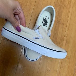 Cream slip on vans!